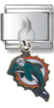 Miami Dolphins Dangle Silver Charm