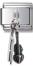 Violin and Bow Silver Charm