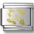 Single Blooming Flower Gold Laser Charm