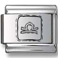 Symbolic Libra Icon in Box Black Laser Charm
