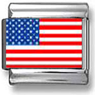 United States Flag Italian Charm