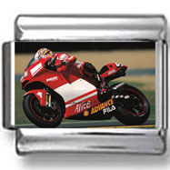 Motorcycle Racer Photo Charm