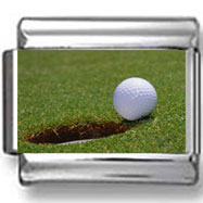 Close-Up of Golf Ball Next to Hole Photo Charm