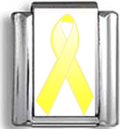 Yellow Awareness Ribbon Photo Charm