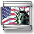 American Flag Statue of Liberty Italian Charm