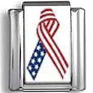 Flag Awareness Ribbon Photo Charm