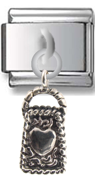 Handbag Heart Sterling Silver Italian Charm