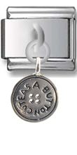 Button Sterling Silver Italian Charm