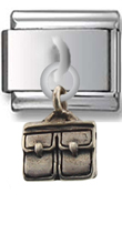 Briefcase Sterling Silver Italian Charm
