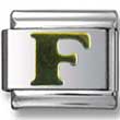 Gold Puffy F Letter Italian Charm