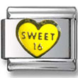 Sweet 16 Heart Italian Charm