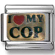 I Love My Cop Italian Charm