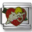 Cupid on Red Heart Charm