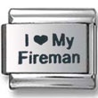I Love My Fireman Italian Charm