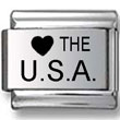 Heart The USA Laser Italian Charm
