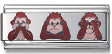 3 Monkey Italian Charm