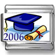 2006 Graduation Cap and Diploma Photo Charm
