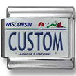 Wisconsin License Plate Custom Charm