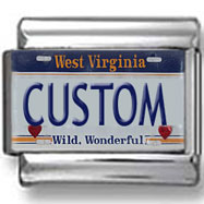 West Virginia License Plate Custom Charm