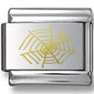 Spider Webbed Gold Laser Charm