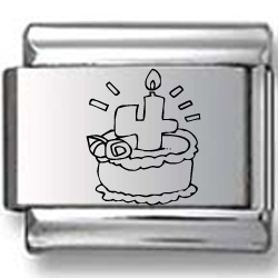 Birthday Cake Four Years Old Laser Charm