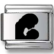 Mother and Child Silhouette Laser Charm