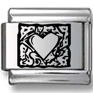 Abstract Mosaic Heart Laser Charm