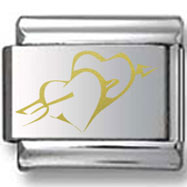 Double Hearts Gold Laser Charm