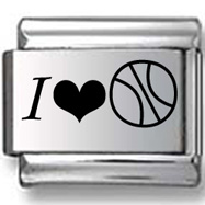 I (Heart) Basketball Laser Charm