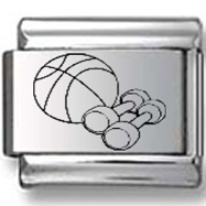 Basketball & Weights Laser Charm