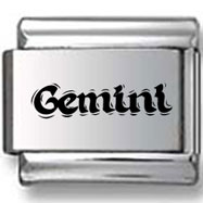 Gemini Laser Text Charm