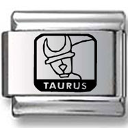 Taurus the Bull Black Laser Charm