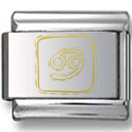 Symbolic Cancer Icon in Box Gold Laser Charm
