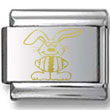 Easter Bunny with Egg Gold Laser Charm