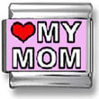 Heart My Mom Italian Charm