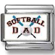 Softball Dad Photo Italian Charm