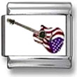 American Flag Guitar Italian Charm