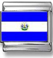 El Salvadorian Flag Italian Charm