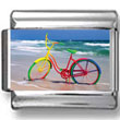 Colorful Bicycle on Beach Photo Charm
