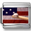 American Baseball Flag Photo Charm