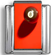 8 Ball on Red Background Photo Charm