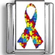 Autism Awareness Ribbon Italian Charm