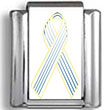 Navy Blue and White Pinstripe Awareness Ribbon Photo Charm