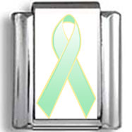 Light Green Awareness Ribbon Photo Charm