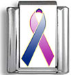 Purple and Blue Pediatric Stroke Awareness Ribbon Photo Charm
