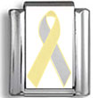 Gold and Silver Tinnitus Awareness Ribbon Photo Charm