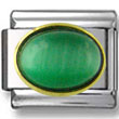 Oval May Emerald Birthstone Italian Charm