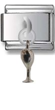 Wine Glass Sterling Silver Italian Charm