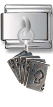Cards Sterling Silver Italian Charm