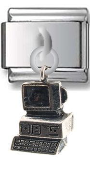 Computer Sterling Silver Italian Charm